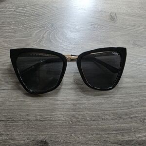 Quay Australia Black Cat-Eye Sunglasses